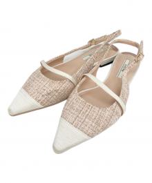 HER LIP TO（ハーリップトゥ）の古着「Tweed Slingback Flats」｜ベージュ