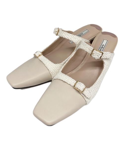 HER LIP TO（ハーリップトゥ）HER LIP TO (ハーリップトゥ) Mademoiselle Mules ベージュ サイズ:37の古着・服飾アイテム