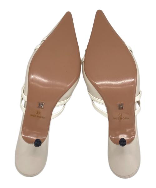 HER LIP TO（ハーリップトゥ）HER LIP TO (ハーリップトゥ) Double Belted Cross Mules/ミュール ベージュ サイズ:37の古着・服飾アイテム
