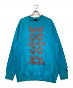 KOLORカラー）の古着「コットン裏毛 DAMEGE プルオーバー/ダメージ加工スウェット」｜ブルー