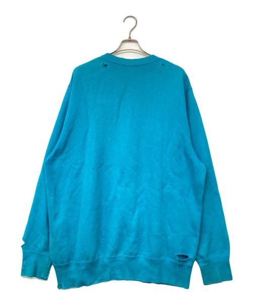 KOLOR（カラー）KOLOR (カラー) コットン裏毛 DAMEGE プルオーバー/ダメージ加工スウェット ブルー サイズ:5の古着・服飾アイテム