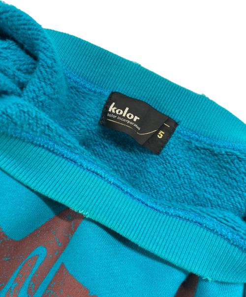 KOLOR（カラー）KOLOR (カラー) コットン裏毛 DAMEGE プルオーバー/ダメージ加工スウェット ブルー サイズ:5の古着・服飾アイテム