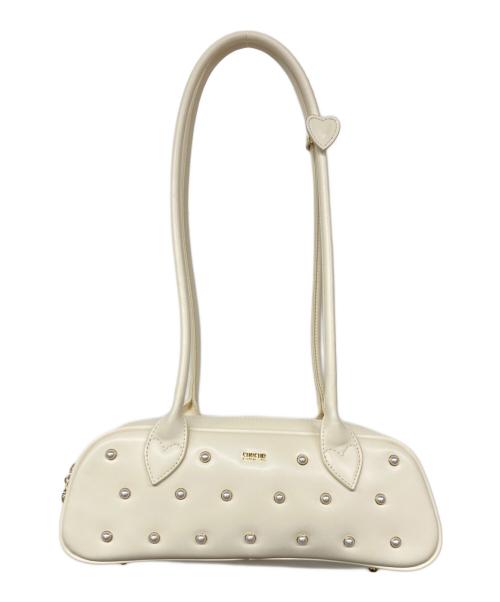 furfur（ファーファー）FURFUR (ファーファー) パールドットワイドボストンバッグ ベージュの古着・服飾アイテム