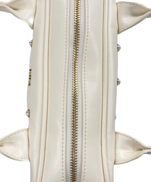 furfur（ファーファー）FURFUR (ファーファー) パールドットワイドボストンバッグ ベージュの古着・服飾アイテム