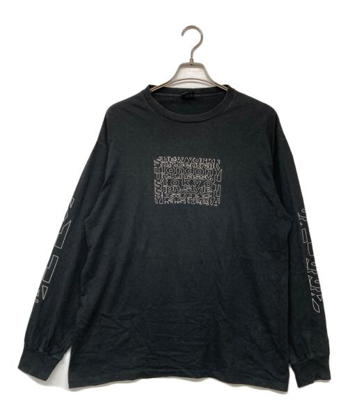 OLD STUSSY（オールドステューシー）OLD STUSSY (オールドステューシー) 90’Ｓ袖プリントL/STシャツ ブラック サイズ:XLの古着・服飾アイテム