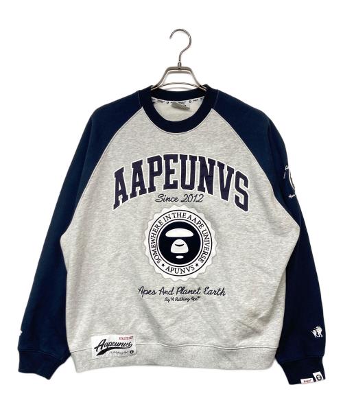 A BATHING APE（ア ベイシング エイプ）A BATHING APE (ア ベイシング エイプ) クルーネックスウェット グレー サイズ:Mの古着・服飾アイテム