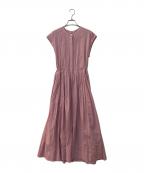 Curensologyカレンソロジー）の古着「タックロングシャツノーズリーブワンピース」｜ピンク