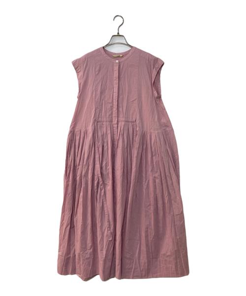 Curensology（カレンソロジー）Curensology (カレンソロジー) タックロングシャツノーズリーブワンピース ピンク サイズ:Fの古着・服飾アイテム
