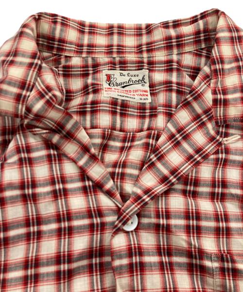 Cranbrook（クランブルック）Cranbrook (クランブルック) ヴィンテージオープンカラーシャツ レッド サイズ:Lの古着・服飾アイテム