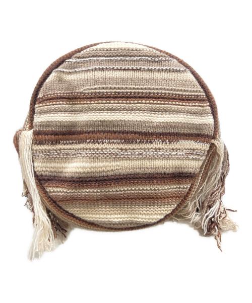 Chloe（クロエ）Chloe (クロエ) Jorge Multicolor Black Stripe Knit Bucket Bag ベージュの古着・服飾アイテム