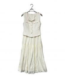 HER LIP TO（ハーリップトゥ）の古着「Emma Tweed Docking Dress」｜ホワイト