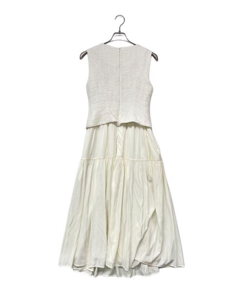 HER LIP TO（ハーリップトゥ）HER LIP TO (ハーリップトゥ) Emma Tweed Docking Dress ホワイト サイズ:Mの古着・服飾アイテム