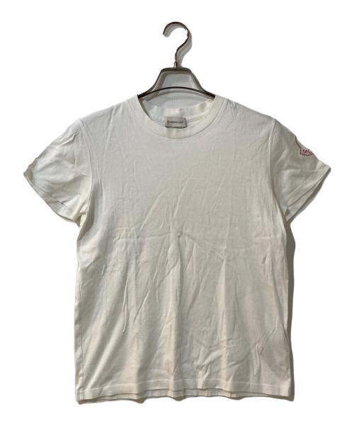 MONCLER（モンクレール）MONCLER (モンクレール) ラバーロゴプリントtシャツ ホワイト サイズ:Mの古着・服飾アイテム