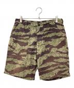 TENDERLOINテンダーロイン）の古着「T-BAMBOO SHORTS タイガーカモハーフパンツ」｜パープル×カーキ