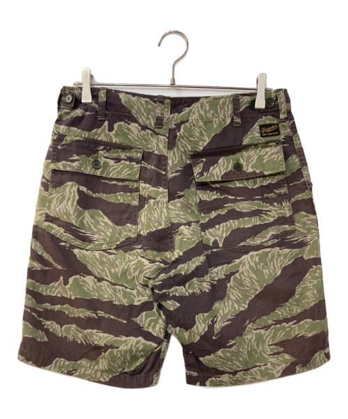 TENDERLOIN（テンダーロイン）TENDERLOIN (テンダーロイン) T-BAMBOO SHORTS タイガーカモハーフパンツ パープル×カーキ サイズ:Sの古着・服飾アイテム