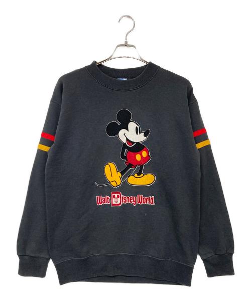 DISNEY（ディズニー）Disney (ディズニー) フロッキープリントスウェット ブラック サイズ:LARGEの古着・服飾アイテム
