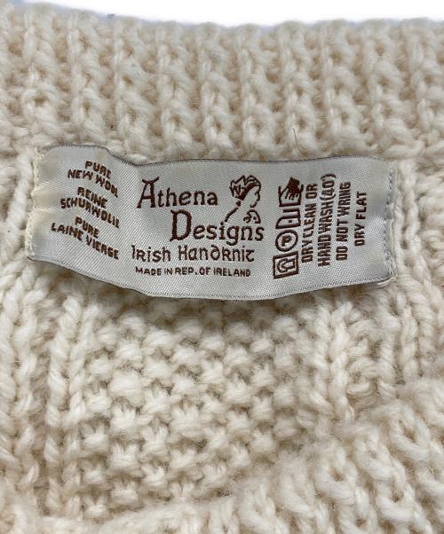 Athena Designs（アテナデザインズ）Athena Designs (アテナデザインズ) アランニットカーディガン ベージュ サイズ:記載なしの古着・服飾アイテム