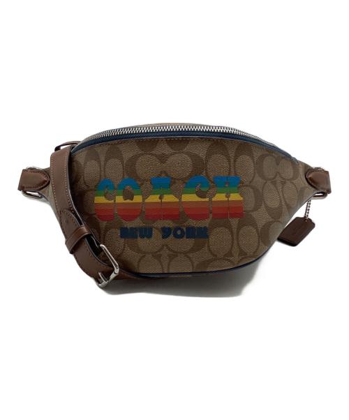 COACH（コーチ）COACH (コーチ) シグネチャーウエストバッグ ブラウンの古着・服飾アイテム