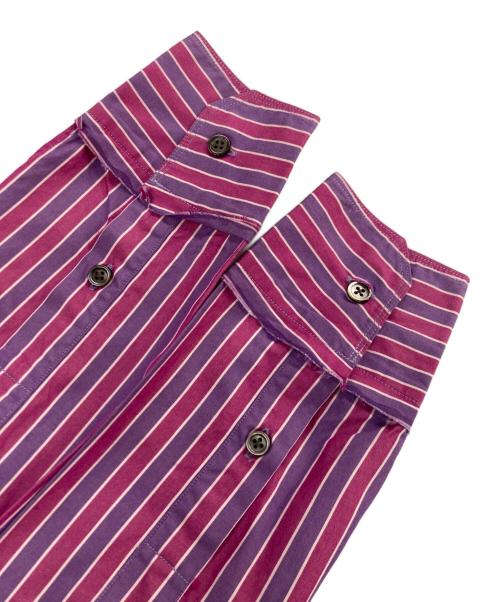 Paul Smith London（ポールスミスロンドン）Paul Smith London (ポールスミスロンドン) 90’Sデザインストライプシャツ パープル サイズ:Lの古着・服飾アイテム