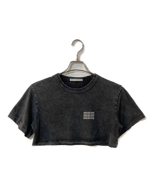 ALEXANDER WANG（アレキサンダー・ワン）ALEXANDER WANG (アレキサンダー・ワン) ロゴクロップドTシャツ ブラック サイズ:XSの古着・服飾アイテム