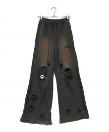 MAISON SPECIAL（メゾンスペシャル）の古着「Sweat Distressed Wide Pants」｜ブラック
