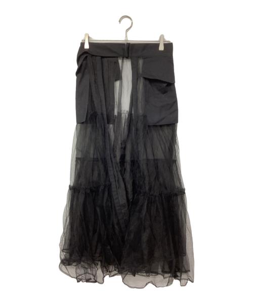 MAISON SPECIAL（メゾンスペシャル）MAISON SPECIAL (メゾンスペシャル) Tulle Tiered Belt Skirt ブラック サイズ:FREEの古着・服飾アイテム