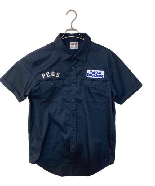 PorkChop（ポークチョップ）PorkChop (ポークチョップ) T/C ワーク ショートスリーブ シャツ ネイビー サイズ:Mの古着・服飾アイテム