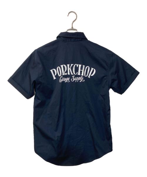 PorkChop（ポークチョップ）PorkChop (ポークチョップ) T/C ワーク ショートスリーブ シャツ ネイビー サイズ:Mの古着・服飾アイテム