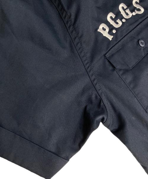 PorkChop（ポークチョップ）PorkChop (ポークチョップ) T/C ワーク ショートスリーブ シャツ ネイビー サイズ:Mの古着・服飾アイテム