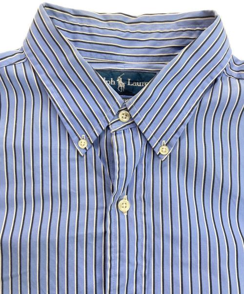 RALPH LAUREN（ラルフローレン）RALPH LAUREN (ラルフローレン) ストライプBDシャツ スカイブルー サイズ:17の古着・服飾アイテム