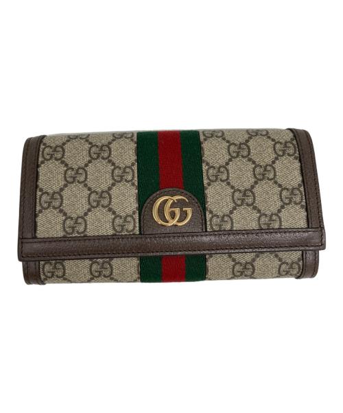 GUCCI（グッチ）GUCCI (グッチ) チェーン付きコンチネンタルウォレット ブラウンの古着・服飾アイテム