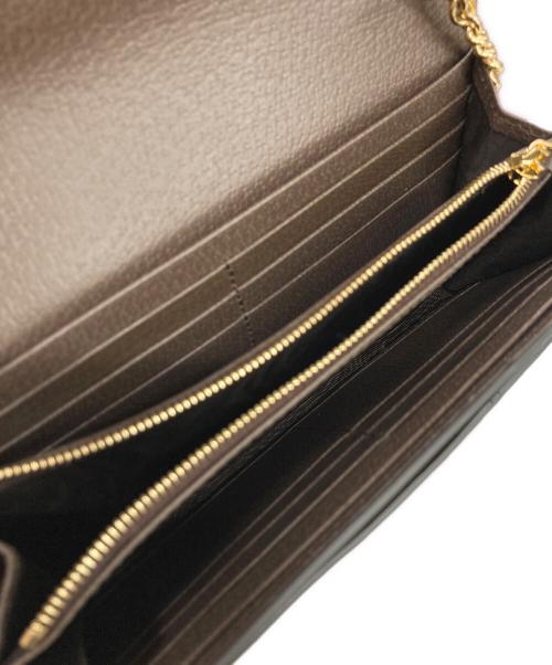 GUCCI（グッチ）GUCCI (グッチ) チェーン付きコンチネンタルウォレット ブラウンの古着・服飾アイテム