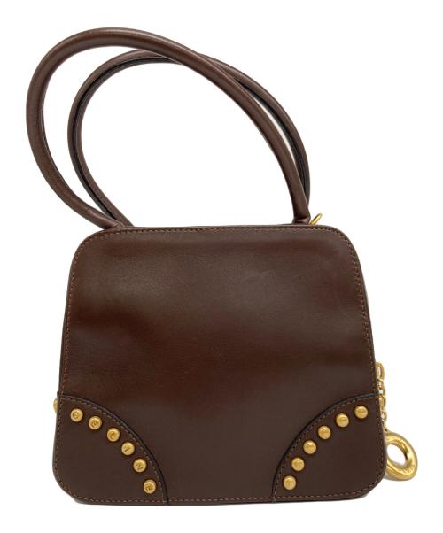 CELINE（セリーヌ）CELINE (セリーヌ) スタッズハンドバッグ ブラウンの古着・服飾アイテム
