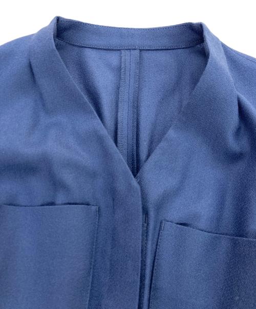 ANAYI（アナイ）ANAYI (アナイ) ウールアムンゼンポケットフレアワンピース ブルー サイズ:34の古着・服飾アイテム