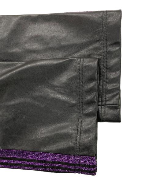 Needles（ニードルズ）Needles (ニードルズ) narrow TRACK PANT Synthetic Leather ブラック サイズ:Mの古着・服飾アイテム