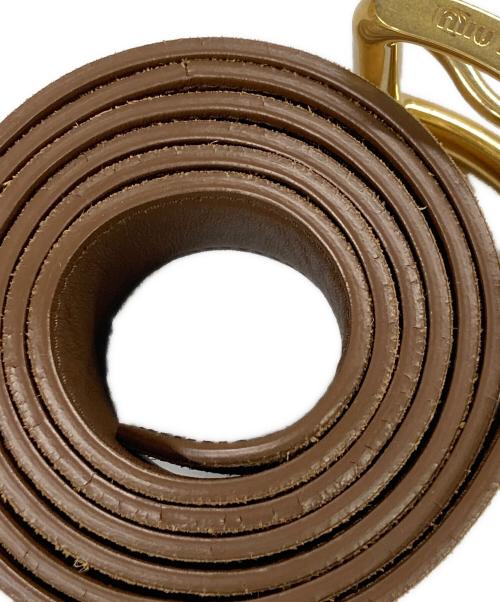MIU MIU（ミュウミュウ）MIU MIU (ミュウミュウ) スウェードロゴバックルベルト ブラウン×ゴールド サイズ:36/90の古着・服飾アイテム
