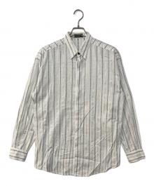 GIANNI VERSACE（ジャンニ・ヴェルサーチ）の古着「ストライプエンプロイダリ‐L/Sシャツ」｜ホワイト