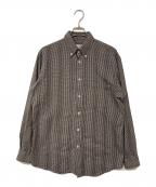 ARMANI JEANSアルマーニジーンズ）の古着「90`Sチェック織ボタンダウンシャツ」｜グレー