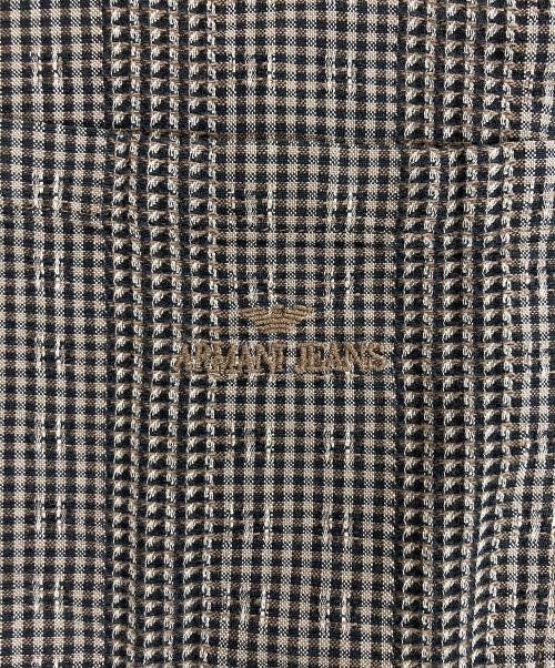 ARMANI JEANS（アルマーニジーンズ）ARMANI JEANS (アルマーニジーンズ) 90`Sチェック織ボタンダウンシャツ グレー サイズ:Mの古着・服飾アイテム