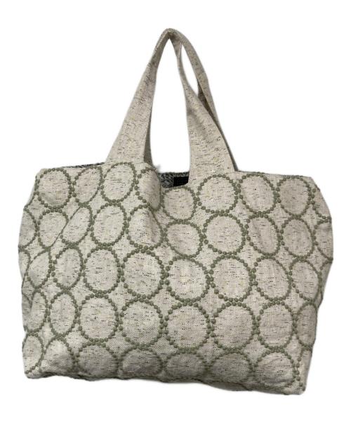 mina perhonen（ミナ ペルホネン）mina perhonen (ミナ ペルホネン) パニーニバッグ グリーン×ベージュ 未使用品の古着・服飾アイテム