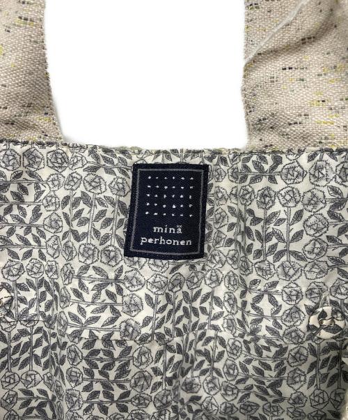 mina perhonen（ミナ ペルホネン）mina perhonen (ミナ ペルホネン) パニーニバッグ グリーン×ベージュ 未使用品の古着・服飾アイテム