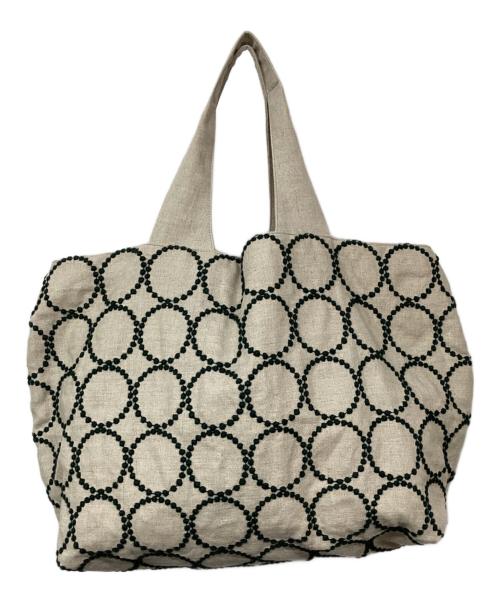 mina perhonen（ミナ ペルホネン）mina perhonen (ミナ ペルホネン) タンバリンパニーニバッグ グリーン×ベージュ 未使用品の古着・服飾アイテム