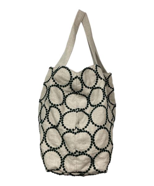 mina perhonen（ミナ ペルホネン）mina perhonen (ミナ ペルホネン) タンバリンパニーニバッグ グリーン×ベージュ 未使用品の古着・服飾アイテム