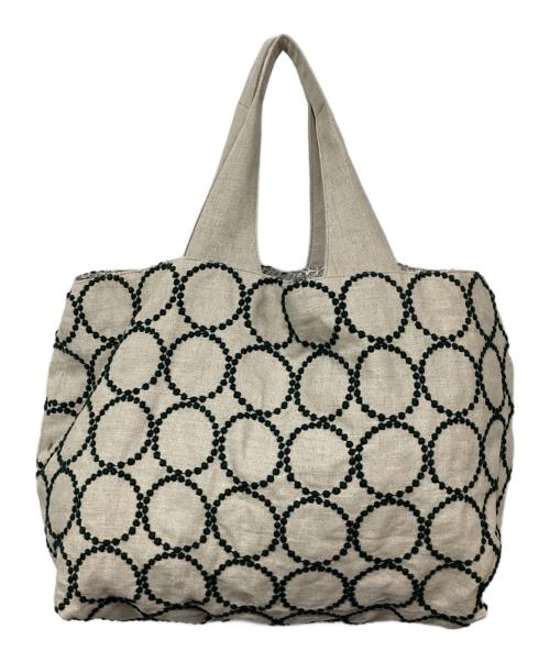 mina perhonen（ミナ ペルホネン）mina perhonen (ミナ ペルホネン) タンバリンパニーニバッグ グリーン×ベージュ 未使用品の古着・服飾アイテム