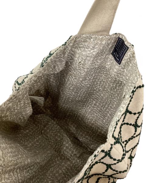 mina perhonen（ミナ ペルホネン）mina perhonen (ミナ ペルホネン) タンバリンパニーニバッグ グリーン×ベージュ 未使用品の古着・服飾アイテム