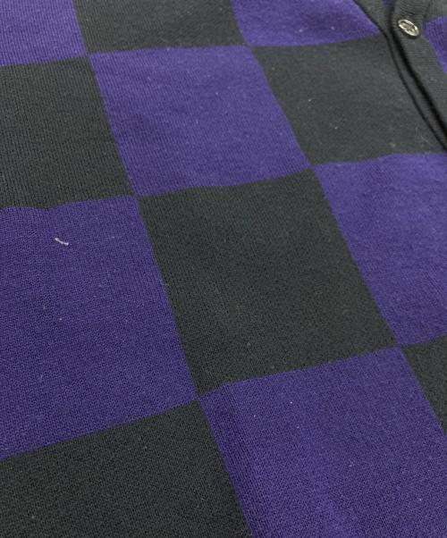 RAF SIMONS（ラフシモンズ）RAF SIMONS (ラフシモンズ) FRED PERRY (フレッドペリー) RS CHECKERBOARD CARDIGAN ブラック×パープル サイズ:Lの古着・服飾アイテム