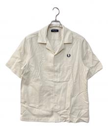 FRED PERRY（フレッドペリー）の古着「PIQUE TEXTURE REVERE COLLAR SHIRT ピケ テクスチャー リビア カラー シャツ」｜ホワイト