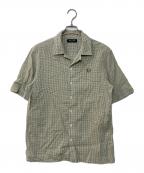 FRED PERRYフレッドペリー）の古着「Microgingham Seersucker Shirt マイクロギンガムシアサッカーシャツ」｜グリーン