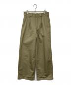 Dickies×ok.soonディッキーズ×オクスン）の古着「タックワイドワークパンツ」｜ベージュ