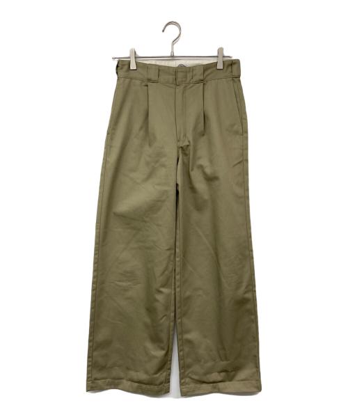 Dickies（ディッキーズ）Dickies (ディッキーズ) ok.soon (オクスン) タックワイドワークパンツ ベージュ サイズ:Sの古着・服飾アイテム
